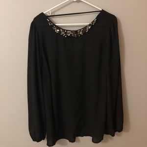 Maurices Plus Size 1 Black and jeweled blouse